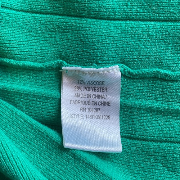 Milly Minis Girl Size 6/7 Green Josephine Pleated Ribbed Knit Flounced Hem Dress - Picture 6 of 10